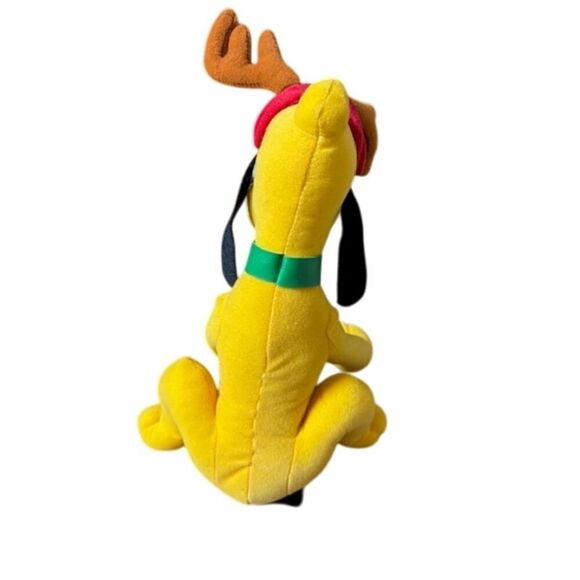 Disney Pluto with Reindeer Ears 12" Christmas Sitting - Picture 5 of 7